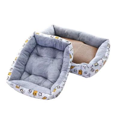 China Textured Wave Pet Sofa Bed Hand Wash Rectangle Large Dog Nest for sale