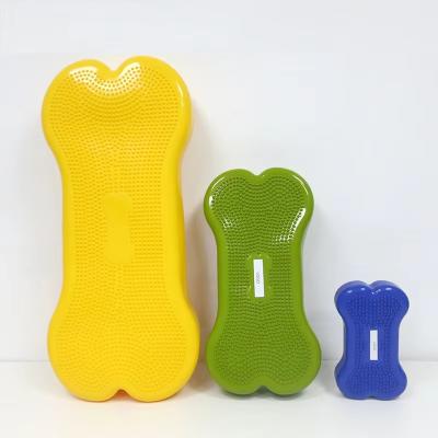 China PVC Inflatable Pet Training Products Cartoon Dog Disc Dog Bone Toy For Balance Training for sale