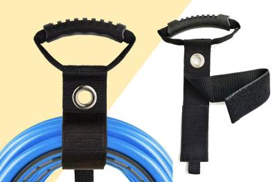 China Portable Heavy Duty Nylon Webbing Hook And Loop Storage Strap With Carry Handle for sale