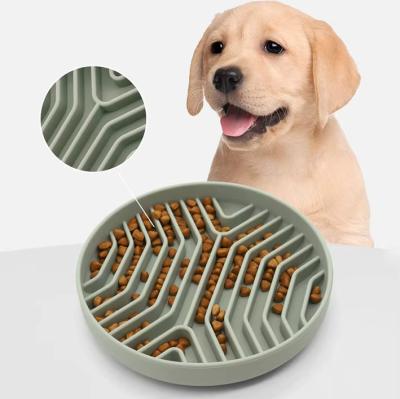 China Silicone Slow Pet Food Bowl Non Slip Non Displacement Dog Slow Eating Bowl for sale