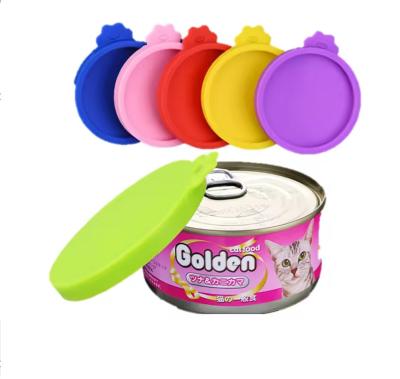 China BPA Free Silicone Dog Food Can Covers Pet Food Can Lid 1 Fit 3 Standard Size Food Cans for sale