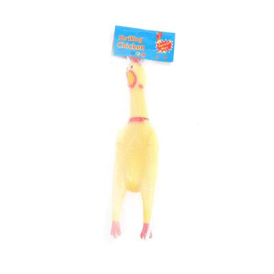 China Rubber Screaming Chicken Squeaky Dog Toy Vinyl Funny Bite Training Toys For Dogs for sale