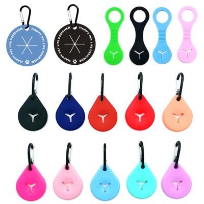 China OEM Hands Free Round Dog Poop Bag Clip Silicone Pet Poop Bag Holder With Hook for sale