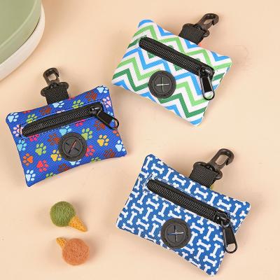 China Colorful Polyester Pet Accessories Portable Outdoor Cat Dog Poop Bag Container for sale