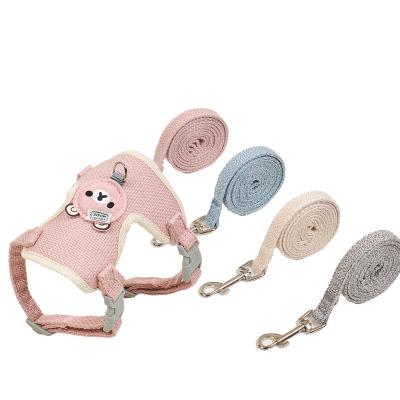 China Adjustable Vest Multiple Colors Cat Walking Harness Cat Dog Leash Small Bear Chest Strap for small pets for sale