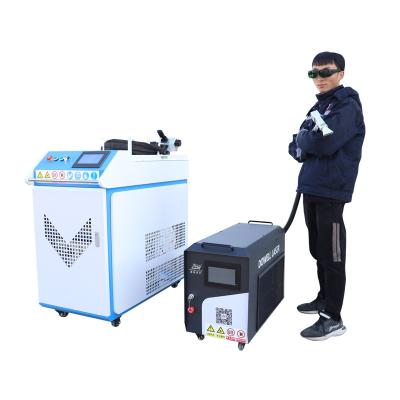 China Stainless steel dowell 50w 100w 150w 500w 1000w fiber laser rust removal cleaning machine for rust paint oil dust for sale