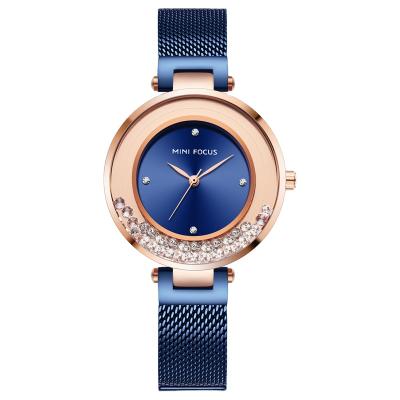 China Luxury Wristwatches MF0254L Clock Woman Dress Crystal Waterproof Fashion Mesh Belt Brand Watch MINI Ladies FOCUS Women Watches Water Resistant for sale