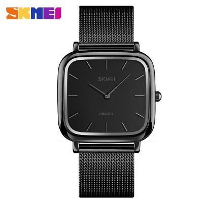 China SKMEI 1555 Fashion Women's Wrist Watch Steel/Nylon Waterproof Ladies Watch Strap Square Strap Casual Quartz Watch for sale