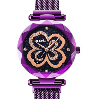 China Water Resistant OLEVS Quartz Ladies Watches Mesh Stainless Magnet Buckle Women Wristwatch Reloj Mujer Rose Gold Luxury Watch Woman Waterproof for sale