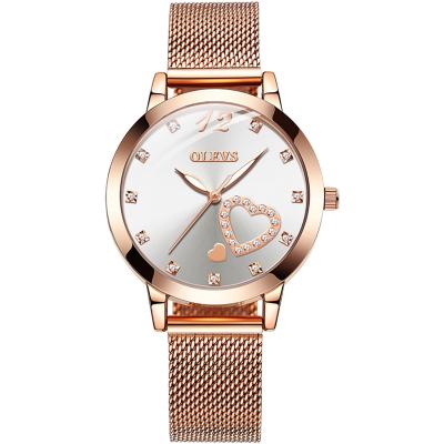 China OLEVS 5189 Water Resistant Brand Charming Ladies Wristwatches Fashion Diamond Heart Dial Luxury Stainless Steel Women Quartz Wrist Watch Reloj for sale