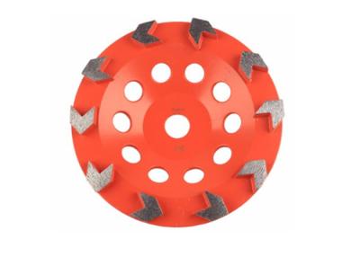 China 7 Inch Arrow Style Diamond Cup Wheels / Diamond Grinding Disc For Concrete for sale