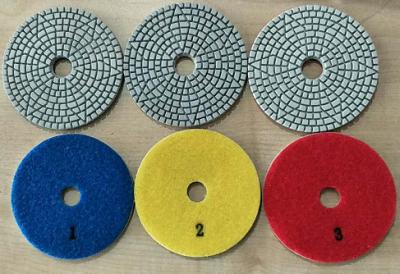 China White Type 3 Steps 4 Inch Wet Diamond Floor Polishing Pads For Stone / Marble for sale