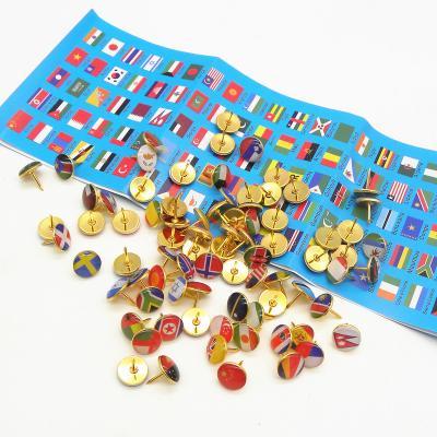 China Enamel Colorful Lots Of World Map Pins Enamel Push Pin National Flags for sale