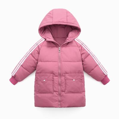 China Anti-wrinkle Winter Kids Girl Full Hooded Thick Hooded Pink Down Jacket Warm Coat for sale