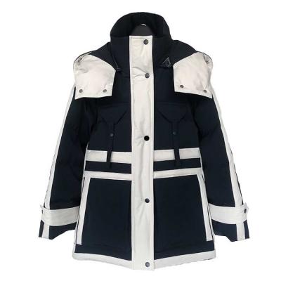 China Breathable Factory Newest Trend Winter Patchwork Custom White Women Down Jacket for sale