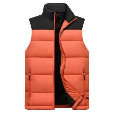 China Breathable Attractive Styles Sublimated Orange Color Zipper Stripper Vest Jacket Service Men for sale