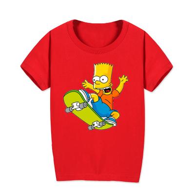 China Breathable Low Price Casual Style Breathable T-shirt For Children Cartoon Pattern Printing Boy's Clothing for sale