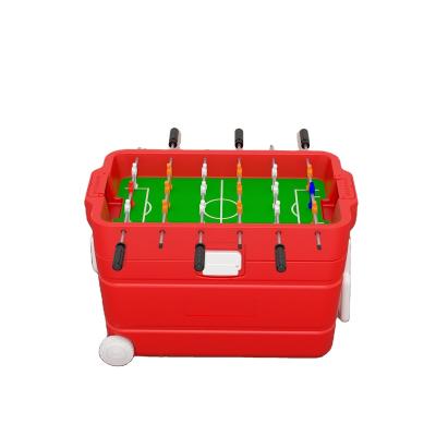 China 60L Foosball Game Sustainable Ice Cooler Box And Outdoor Insulated Cooler Table With Wheels for sale