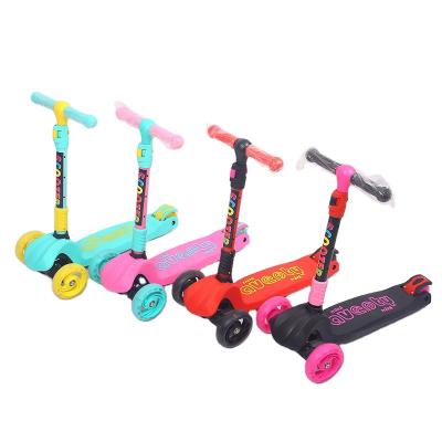 China PU Wheel Kids Baby Scooter Kid Folding Kick Flashing Scooter for sale