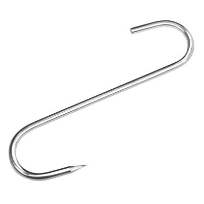 China Durable Stainless Steel Meat Lard Hook Solid Bold S Hook Headed Hook Sausage Roast Duck Roast Chicken for sale