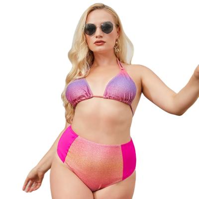 China Plus Size Gradient Print Beach Wear Custom Made Plus Size Woman Swimwear for sale