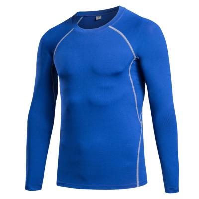 China Men's Breathable Tight Fitness Running T-shirt Elastic Sweat Wicking Long Sleeved Quick Dry Shirt for sale