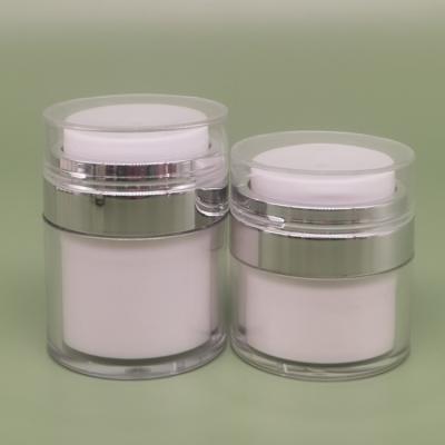 China Low MOQ 15g 30g 50g Low MOQ 15g 30g 50g Face Cream Body Butter Jar Cosmetic Container Refillable Acrylic Transparent Airless Pump for sale