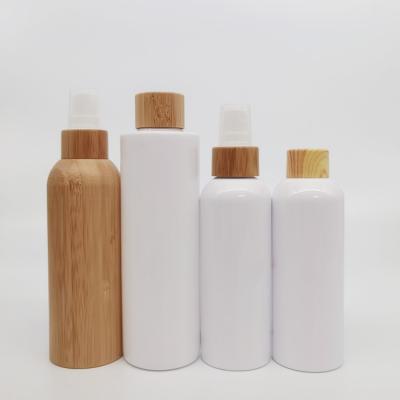 China Ambient Sets 30ml 50ml 80ml Sets 30ml 50ml 80ml Cosmetic Packaging Cosmetic Glass Spray Pump Bottle Dropper Oil Lotion Bamboo Glass Bottles for sale