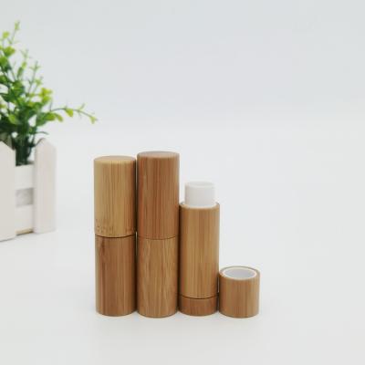 China ECO Natural Wooden Empty Lip Balm Gloss Lip Balm Packaging Containers Bamboo Cosmetic Tubes ECO Empty Natural Wooden Cosmetic Packaging for sale