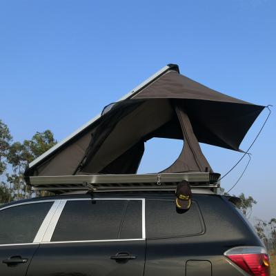 China Straight Bracing Type Camping Aluminum Triangle Hard Shell Roof Top Tent Round Trampoline Truck Pickup Car for sale