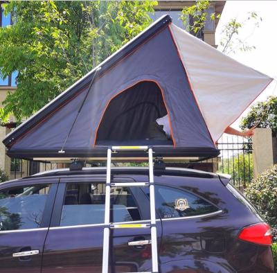 China Cheapest Adventurer Car Aluminum Triangle Diagonal Tethering Type Hard Shell Roof Top Tent For Camping for sale