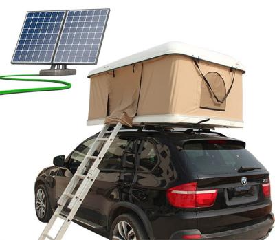 China Diagonal Tethering Type - 2 Person Solar Panel Roof Top Tent Car SUV Truck Hard Shell Roof Top Tent For Jeep for sale