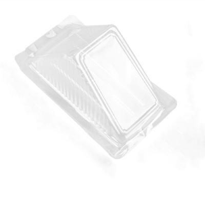 China Stocked Disposable Sandwich Triangle Plastic Container Packing Slice Holder Small Dessert Triangle Wedge for sale