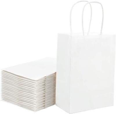 China Sustainable Disposable Kraft Paper Tote Bag , White Baking Paper Bag Disposable Clothing Supplying Outer Packaging Bag for sale