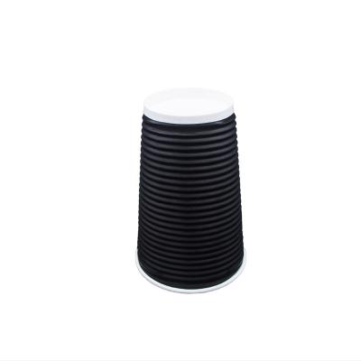 China Disposable Eco-friendly Double Layer Stocked Corrugated Paper Coffee Cup With Lid 8oz For Company, Going Out for sale