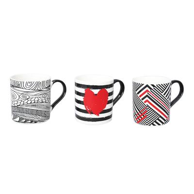 China 330ml CREATIVE, irregular patterns and line interlocking lines optical illusion cups for sale