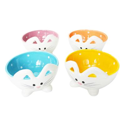 China Colorful Cartoon Ceramic Animal Rat Candy Bowl for sale