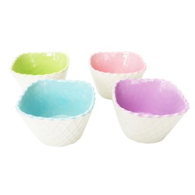 China Decorative Ceramic Cute Home Fruit Bowl Ice Cream Bowl for sale