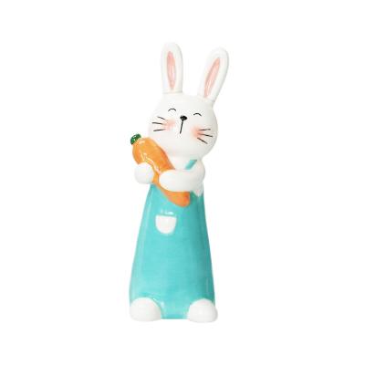 China Decorative Ceramics Bunny Occasional Cute Rabbit Figurine Porcelain Statue for sale