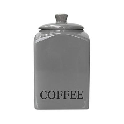 China Freshness Preservation Ceramic Coffee Storage Container With Handle Lid for sale