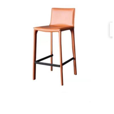 China Modern Optional Color Tall Stools Leather Bar Chairs Industrial Modern Metal With Back for sale