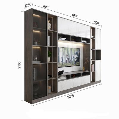 China Modern Design Living Room Furniture Wall Cabinet Extendable Luxury TV Stand With Shelves Storage Furniture for sale