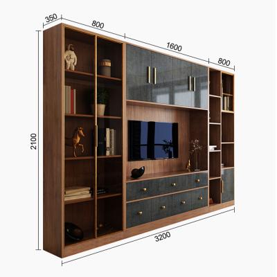 China Custom Luxury Expandable Modern Design Living Room Furniture Wall Cabinet TV Stand With Shelves Storage Furniture Te koop