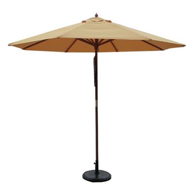 China Modern High End Outdoor Middle-Pillar Wooden Furniture Straight-Pole Parasol Te koop