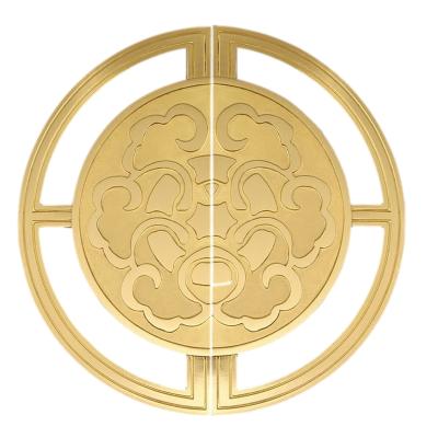 China New modern chinese style wardrobe gold door plum blossom zinc alloy copper plated round handle for sale