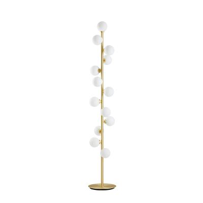 China Modern Creative Individual Glass Sphere LED Super Slim Nordic Postmodernism Modern Living Room Metal Floor Lamps for sale