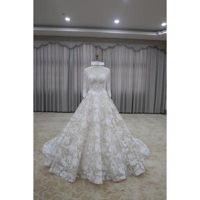 China Breathable fine quality lace ball gown plastic net cheap simple wedding dress for sale