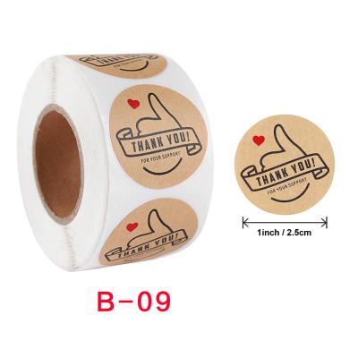 China 2021 Waterproof Adhesive Paper Custom Logo Thank You Adhesive Sticker Roll For Business for sale