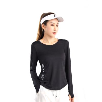 China Hot Selling Breathable Yoga Sport Wear Running Shirts Custom Long Sleeve Workout Women Breathable T-shirt Tops Fitness for sale