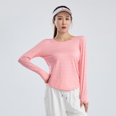 China 2021 Wholesale Breathable Sports Women Yoga Long Sleeve Top Boutique Womens Wear for sale